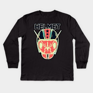 Helmet band design logo Kids Long Sleeve T-Shirt